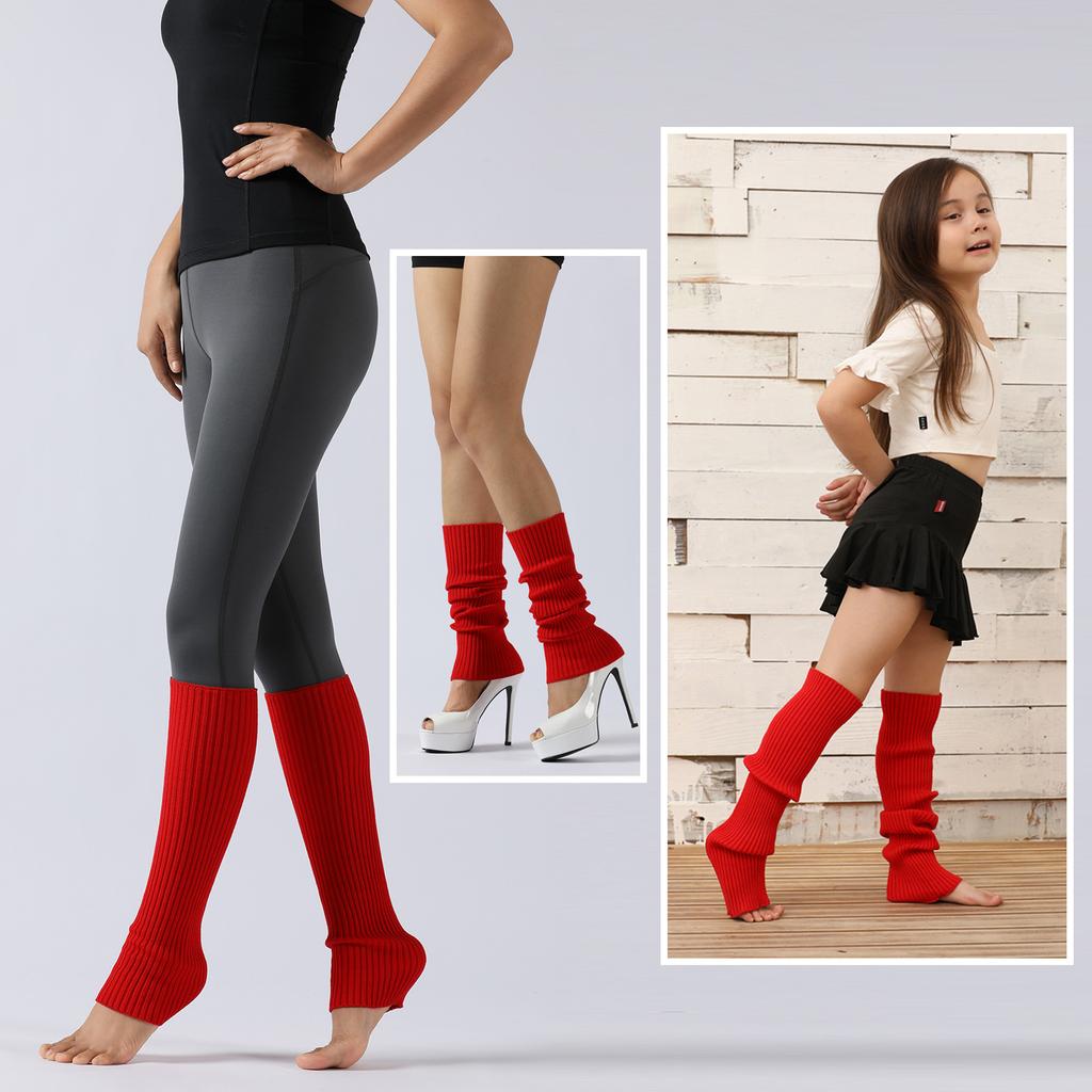 Women Ribbed Knit Leg Warmers, Slouchy Knee High Boot Cuffs, Stretch Knitted Leg Covers for Yoga Ballet Dance Fitness Autumn Winter
