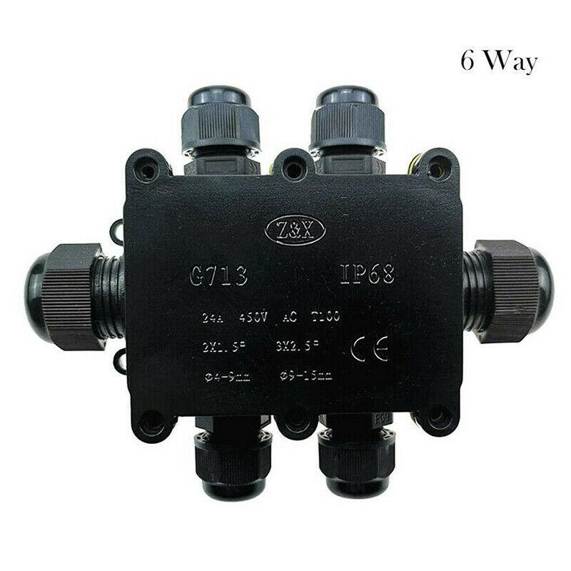 IP68 Waterproof Junction Box Electrical 2/3/4/5/6 Way Enclosure Block Cable Connecting Line Protection for Wiring Accessories