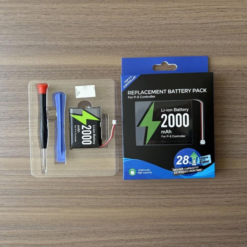 2000mAh Replacement Battery With Screwdriver Easy Replacement for Game Console Controller Accessories