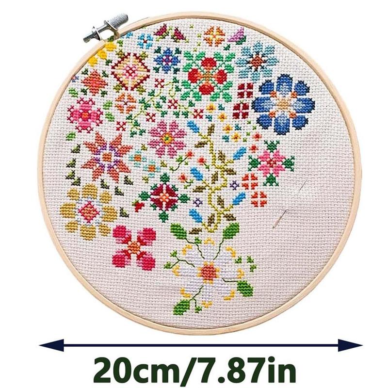 A Flower a Day Cross Stitch Kit for Beginners Friendily, Bloom a Day Cross Stitch Set, Embroidery Needlepoint Patterns DIY Floral Embroidery Kit