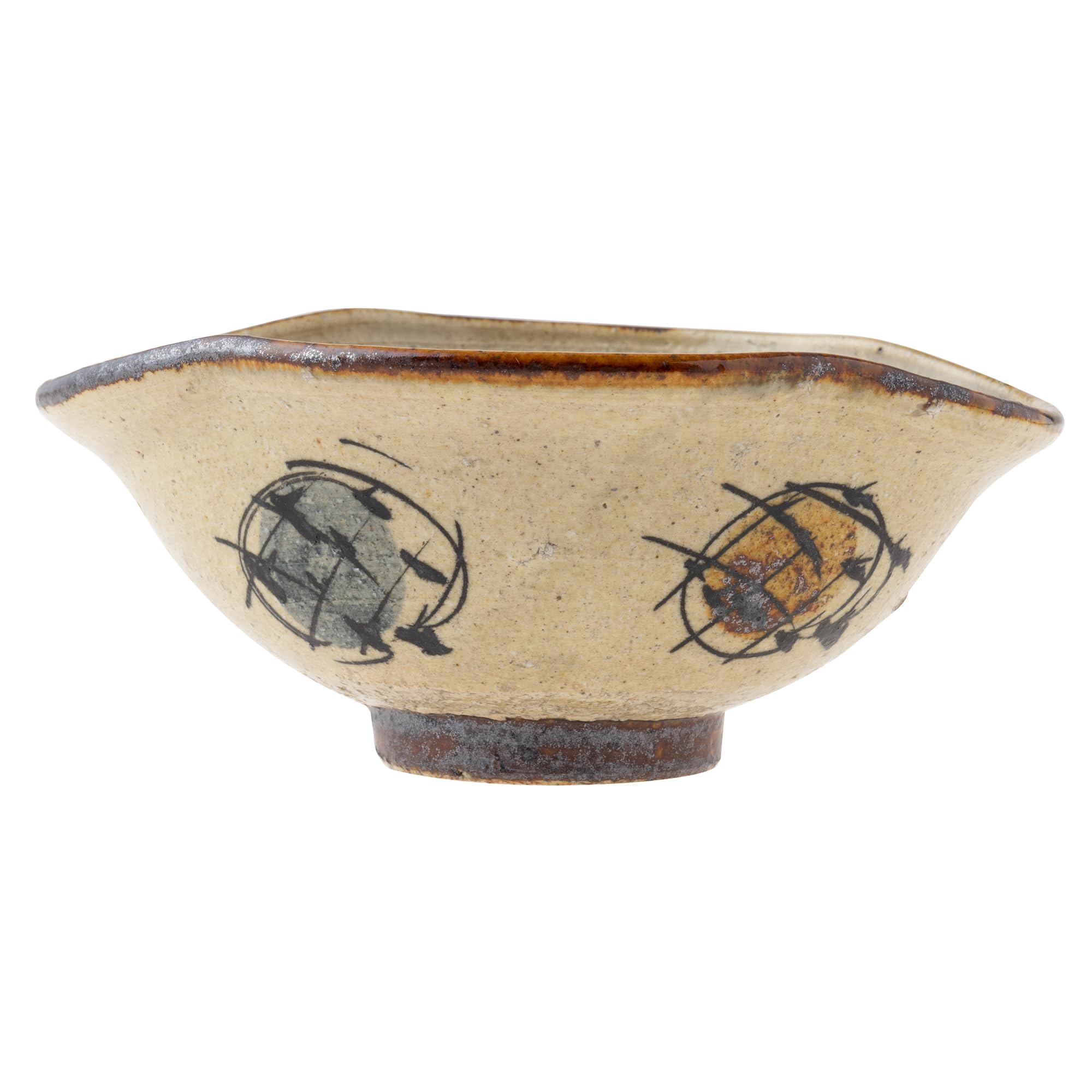 

Marui Seito Shigaraki Ware Hechimon Small Bowl, Diameter approx. 15cm, Kagura, Yellow, MR-3-4176