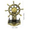 1PCS Glossy Ship Wheel Statue Retro Style Boat Steering Model Nautical Rudder Ornament  Homes