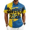 Men's World Tournament Series Casual Printed Polo Shirt Button Short Sleeve Top with Graphic Design for Sports and Leisure