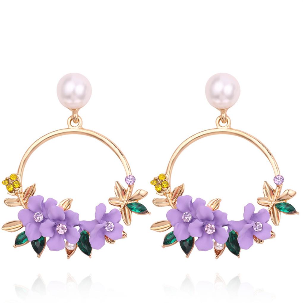 

1 пара серег-цветов, эстетичные серьги-пусеты, юбилей, день рождения, ювелирные украшения для костюмированной вечеринки, персонализированный подарок, аксессуары purple