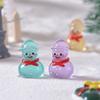 Christmas Cute Glow-in-the-dark Little Snowman Snow Scene Ornament Desktop Decoration Accessory