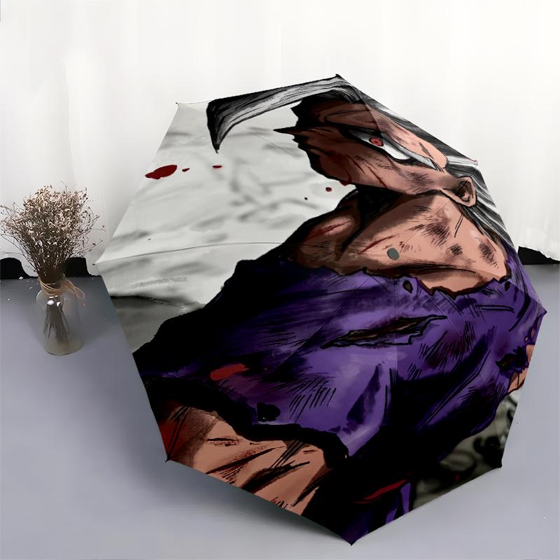 Anime Dragon Ball pattern, automatic folding umbrella, portable and foldable design, 8 ribs, a Christmas or birthday gift.