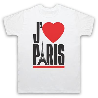 J'Adore Paris I Love Slogan Città Francese Torre Eiffel Maglietta da Uomo e da Donna