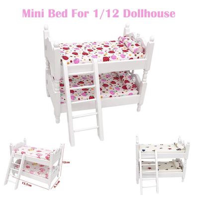 1:12Children's Toys Mini Dollhouse Furniture Bed Set Miniature Living Room Kids Pretend Play Toy Miniature Set Miniature