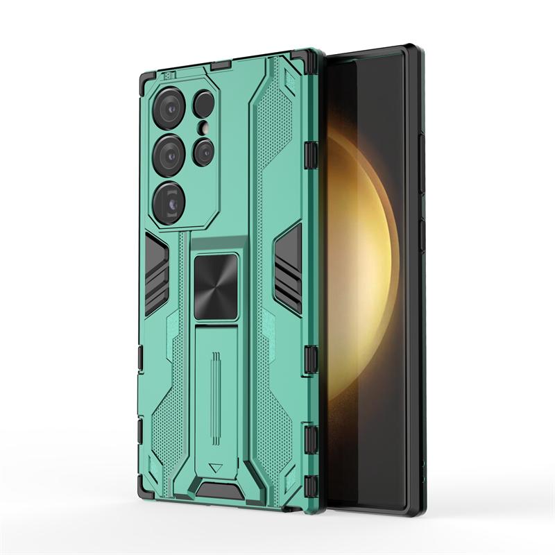 Pouzdro pro Samsung Galaxy S24 Ultra 5G s magnetickým stojánkem do auta, nárazuvzdorné brnění, zadní kryt pro Samsung S24 + Plus S 24 Ultra