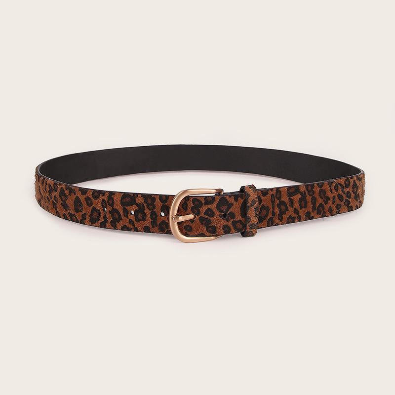 New Imitation Horse-haired Leopard Print Women's Belt Fashionable Pin Buckle Women's Belt