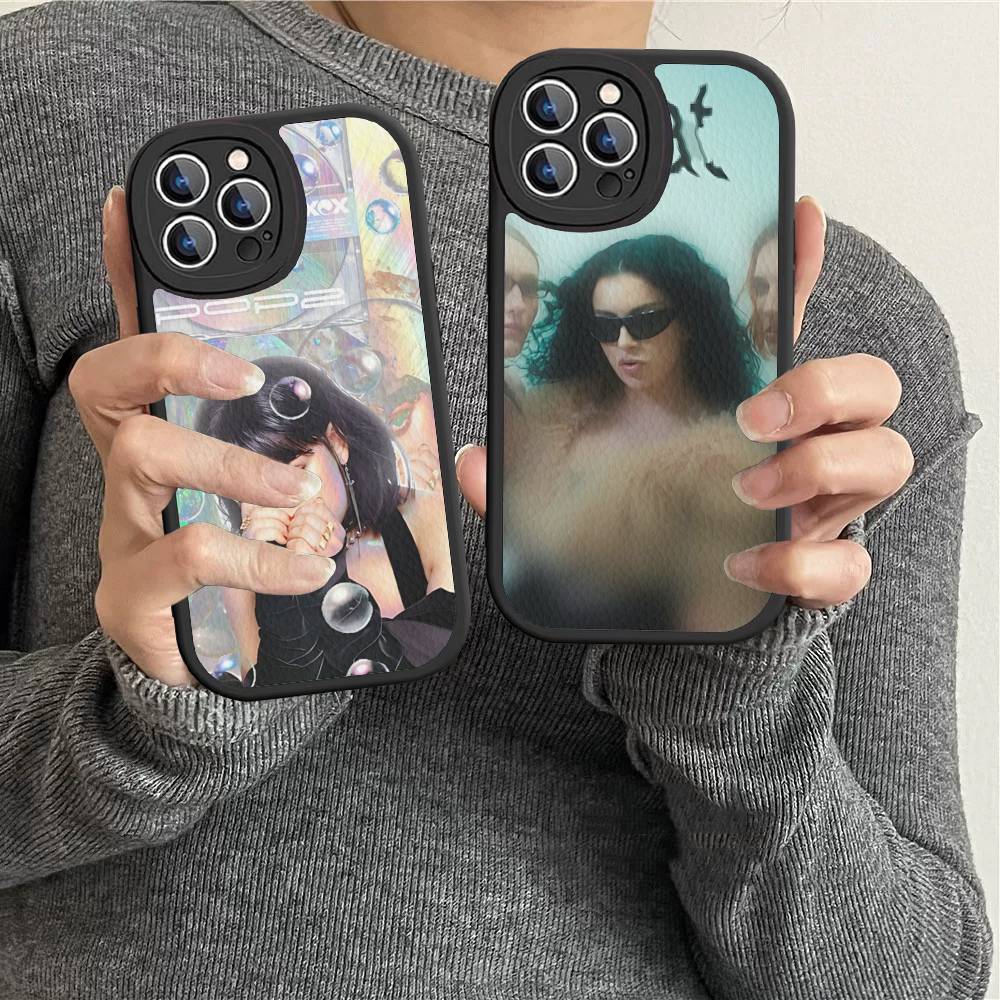 British Pop C-CharliS-XCX Singer Leather Phone Case For IPhone 16 15 14 17 Pro Max 11 12 Mini Plus Soft Shell
