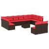 VidaXL Garden Lounge Set with Cushions 13 Pcs, Patio Sofas, Outdoor Furniture Set, Modern, Brown 3218384