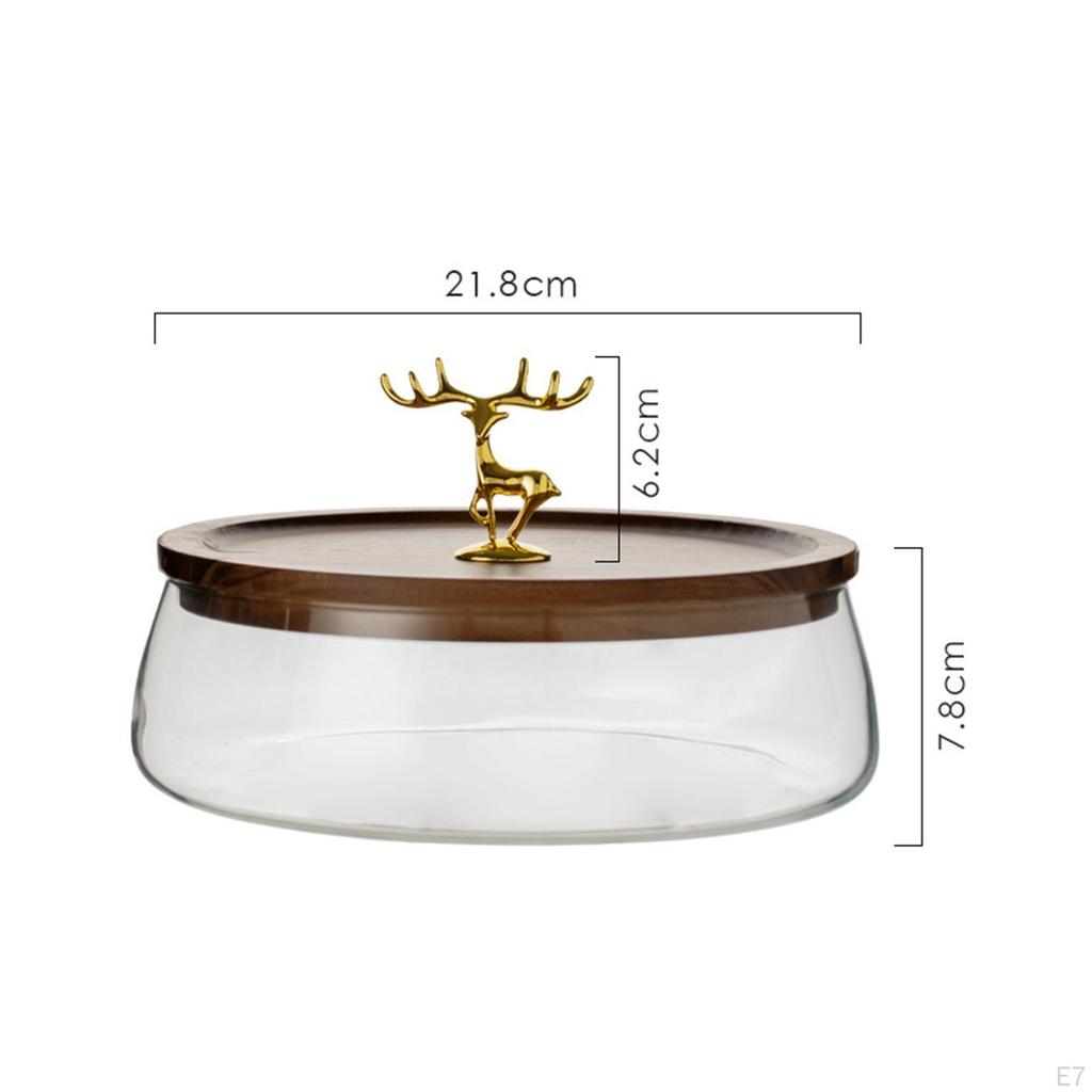 Bowl Food Storage Container with Wood Fruit for Living Room Party Decor