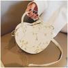 Fashionable Lace Peach Heart Small Bag Women New Trend Ladies Cross Stitch Shoulder Bag Personalized Hand-held Shoulder Bags