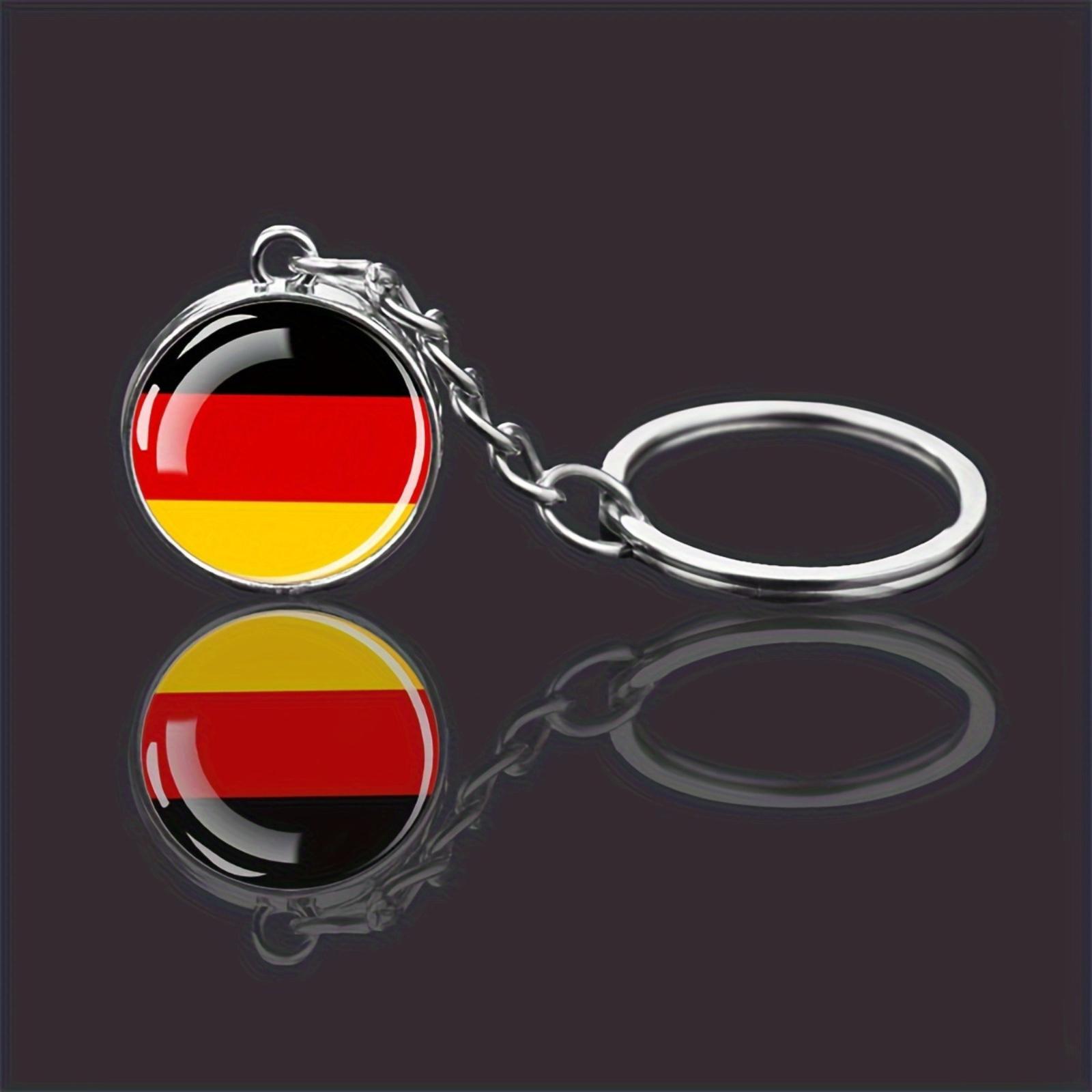 

Round Alloy Keychain Pendant with Metal Key Ring Durable Chain Design and Printed Pattern for Everyday Use One Size