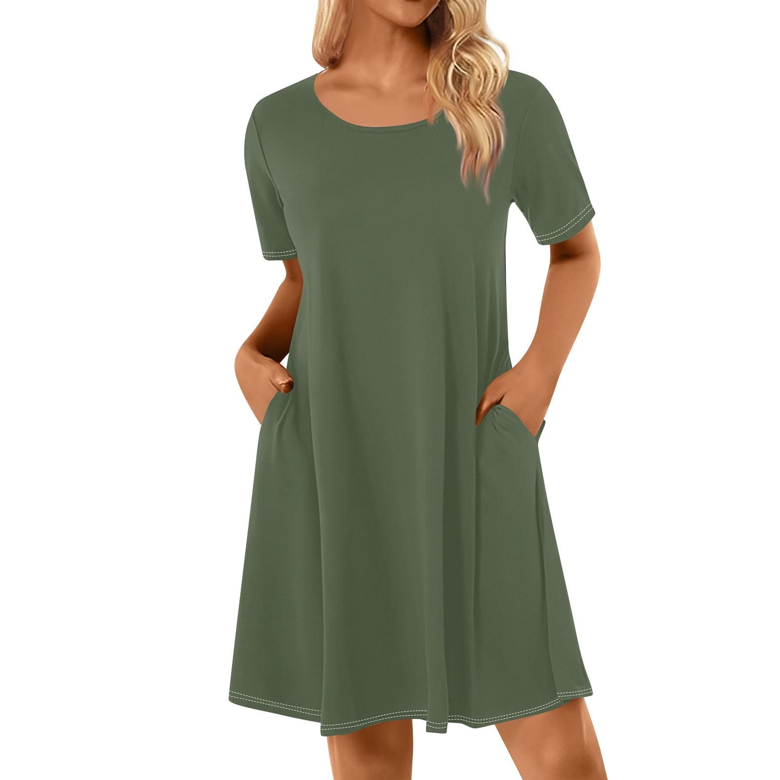 Женские повседневные платья с однотонным принтом — фото 3