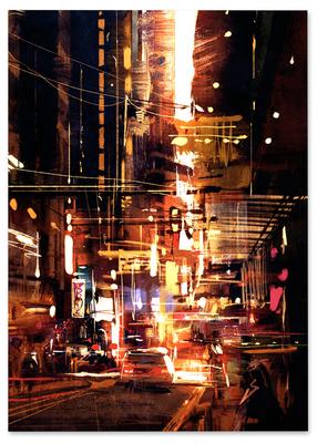Poster China Town City Abstraction