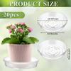 Vergissmeinnicht 20 Stück 4 Zoll Klare Pflanzenuntersetzer, Robuste Klare Kunststoff-Auffangschalen für Pflanzen für Innen- und Außenbereich, Gartenblumen