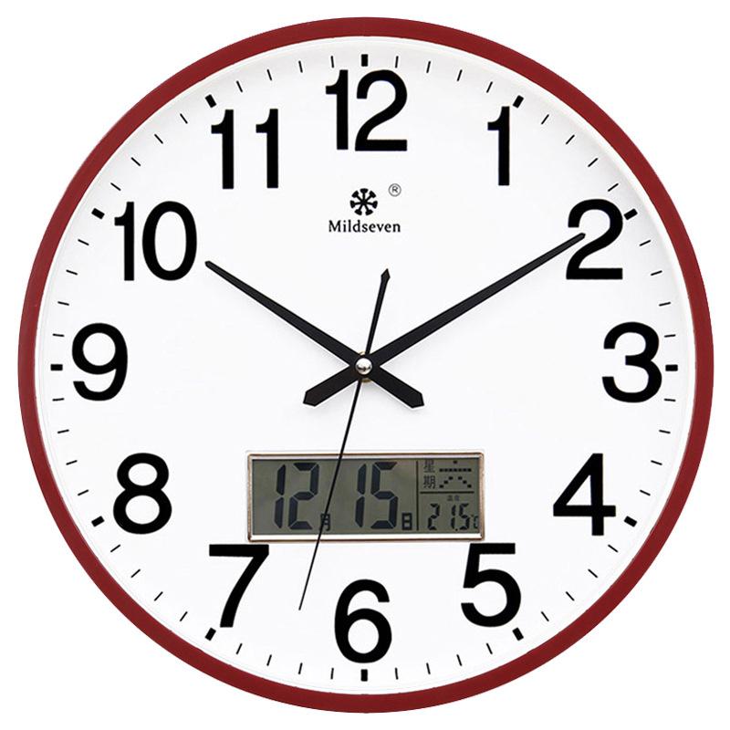 Clock Wall Clock Living Room Circular Creative Clock Wall Watch Simple Home Wall Hanging Silent Electronic Quartz Clock