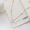 Stylish And Simple Stainless Steel Dopamine Necklace For Women'S High Sense Of Love Zircon Collarbone Chain Does Not Fade