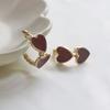 _zz08 Heart Pendant Gold Bold Ring Earrings