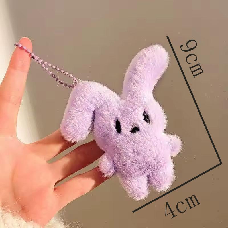 / 5cm Cartoon Soft Animal Keychains, Cute Plush Rabbit Charms, Pink Pig & Frog Doll Keyrings, Backpack Pendants, Gifts for Girls