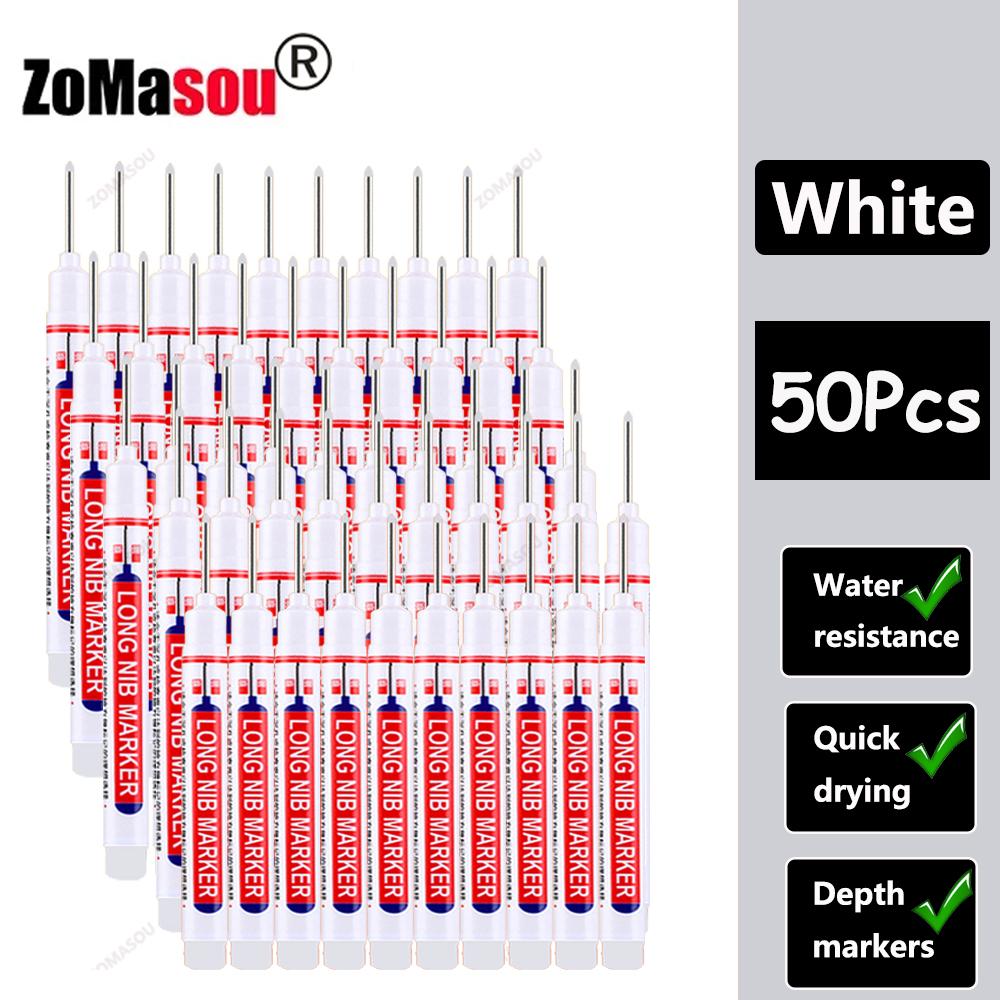 20mm 1-100 Stück Wasserdichter Tieflochmarker Stifte mit langem Kopf für Holzbearbeitung für Metall Tischler Weiße/Schwarze/Rote/Blaue/Grüne Tinte