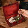 Retro Wooden Storage Box with Lid Jewelry Box Desktop Ornament Decorative Storage Home Storage Window Decoration Shooting Props
