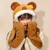 Soft Capibara Hat Warm Kapibara Gloves Cartoon Plush Capybara Scarf  Winter