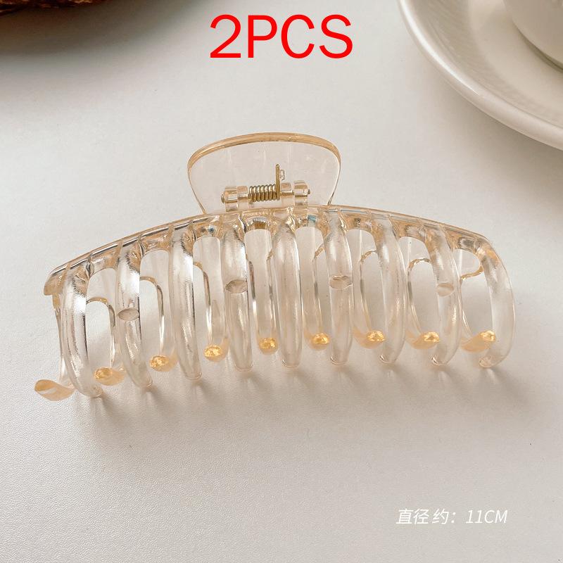 2 ΤΕΜ Premium Σετ Κεφαλών Νέο Γυναικείο Κλιπ Κλιπ Νύχι Μόδας Καφέ Μαύρο Ακρυλικό Μεγάλες Φουρκέτες Claw For Lady Clip Barrette Αξεσουάρ μαλλιών