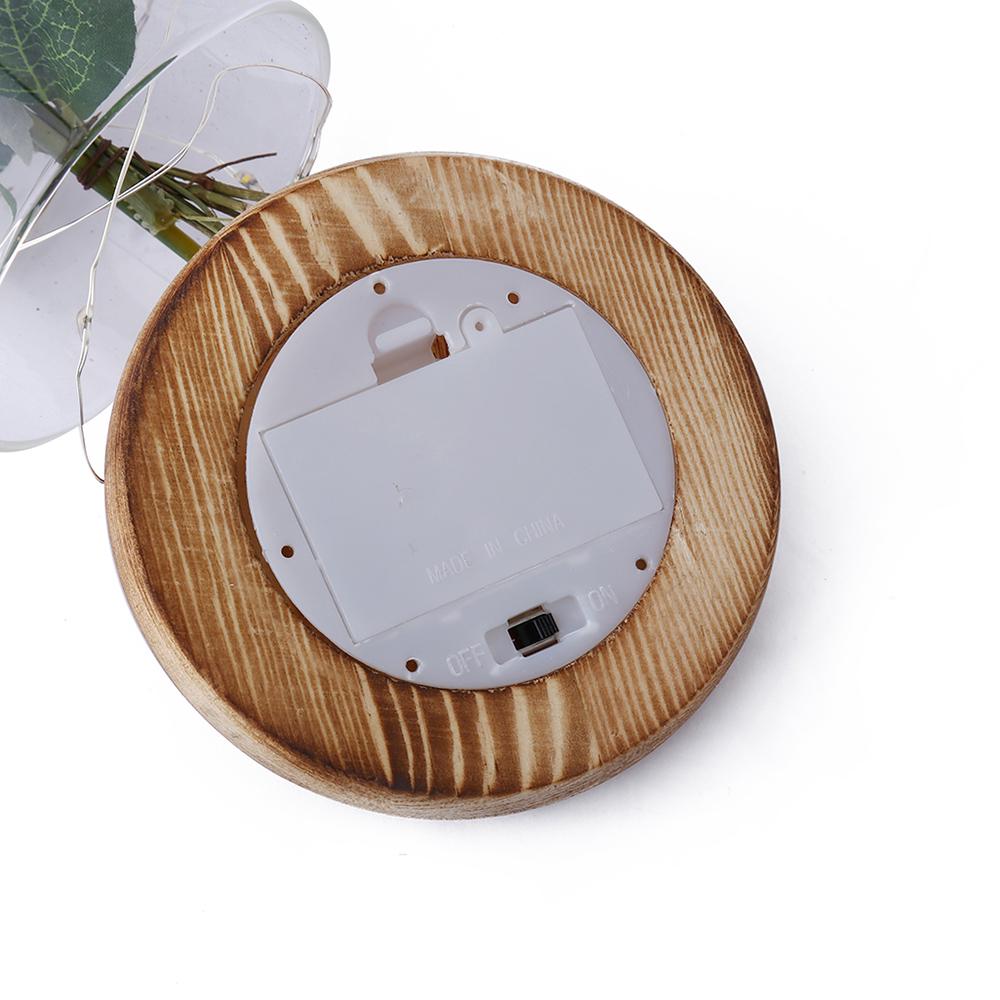 Simulační svítidlo růže květ L-ED se skleněným krytem stolní lampy