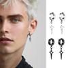 1Pair Punk Star Pendant Hoop Earrings for Men Women Ear Clip Stainless Stee Fake Non Piercing Earring Without Ear Holes Jewelry