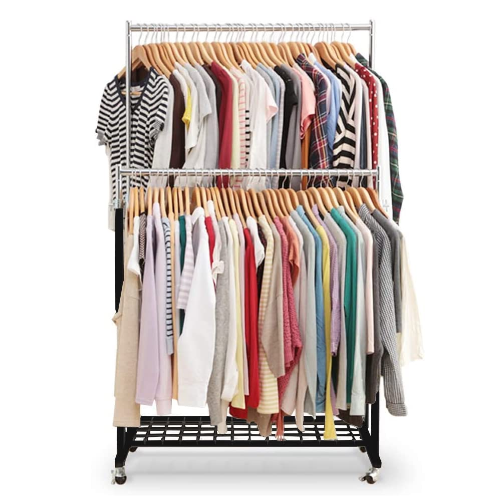 

Iris Plaza Hanger Rack Pipe Hanger Double Width Load Capacity 150kg Black Durable High Load Capacity 94.5cm CW4100-41