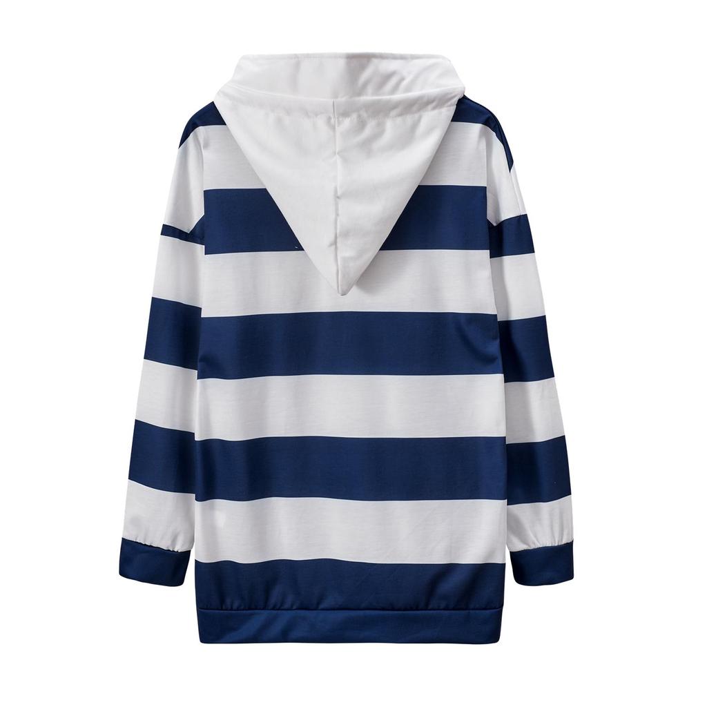 Damen Gestreiftes Langarm Herbst Sweatshirt - Dünnes Oberteil