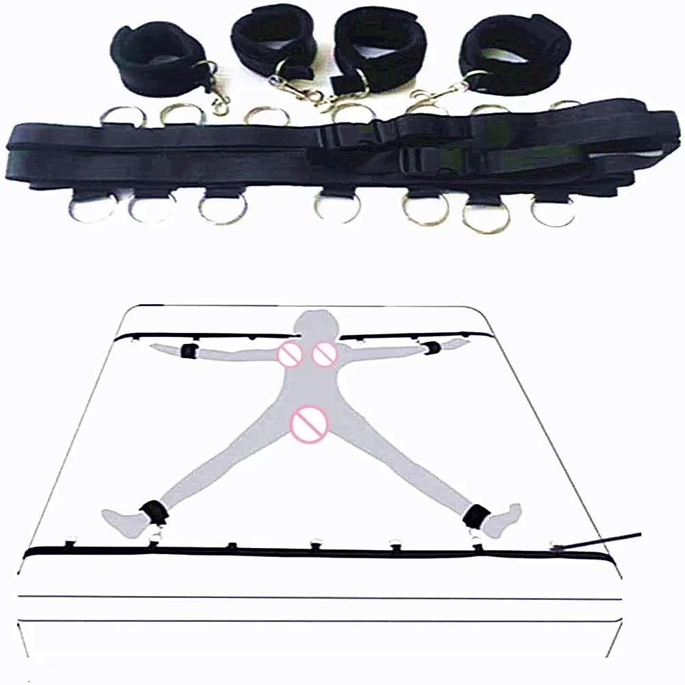 Bed Restraint Kit – Couple Sex Toys with Handcuffs, Arm/Ankle Tie-Downs, 18+ Adult Erotic Game Tool, Sensual Bondage Play