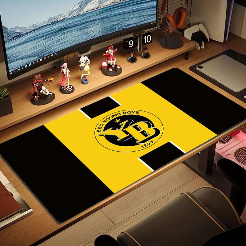 BSC Young Boys Farbiges Mauspads Großes Gaming-Tischkissen Rutschfeste Laptop-Tablet-Große Mauspads XXL-Matte Mini-PC-Spielmatte Mit Verriegeltem Rand