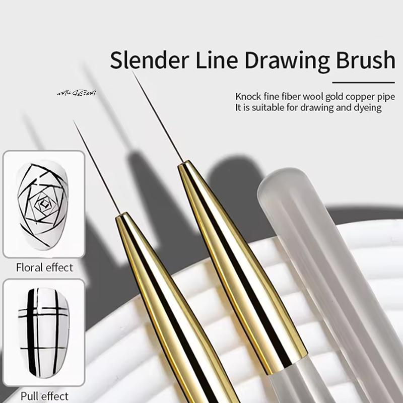 5Pcs Acrylic Handle Extremely Fine Nail Art Liner Pens DIY Painting Brushes for Drawing Lines Stripes Flowers UV Gel Brush