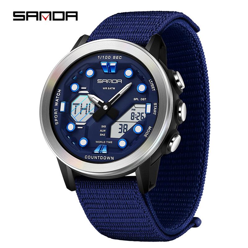 Sanda Watch: Student Fashion Sport, Waterproof, Dual Display, Unisex.