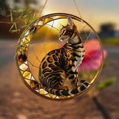 Cattura Sole Commemorativo Gatto Acrilico Gatto Cattura Sole Perdita Animale Domestico Finestra Gattino Appeso