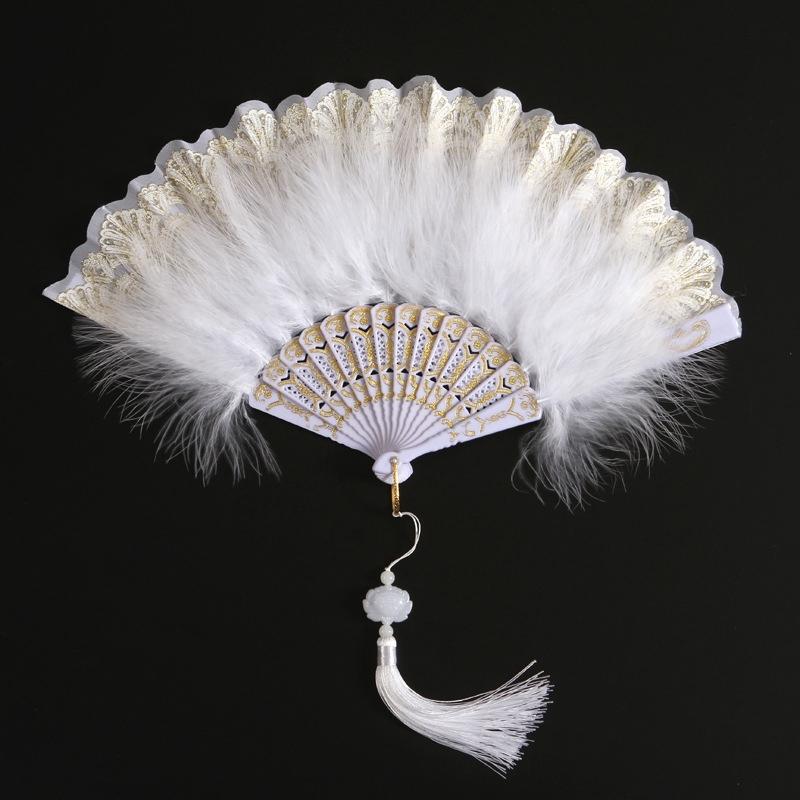 Feather Fan Wedding Hand Fans Folding Handheld Fan Manual Dancing Fans Home Decoration Photo Props Elegent Dancing Props