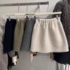 Korean High-Waisted Curly Fur A-Line Skirt - 2025 Autumn/Winter Petite Fashion, Elastic Waist, Slimming Design