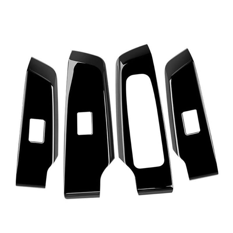 4Pcs Black Car Door Window Lift Button Panel Cover Interior Door Panels Trim For Outlander + RHD Accessories