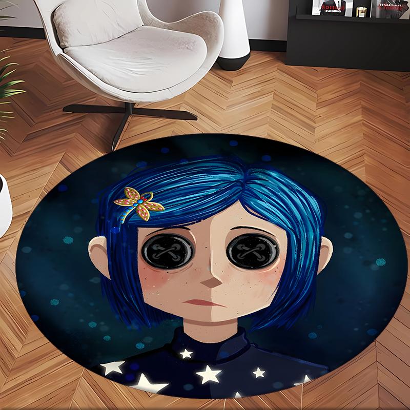 Coraline (5) Ofis için Yuvarlak Halı Ofis, Yatak Odası, Oturma Odası ve Ev Alanı için Dekoratif Yer Halısı