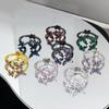 Color Series Butterfly Zir*****Pen Ring, High-End Exquisite Sweet And Cool Spice Girl Ring Accessories