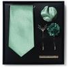 Tie Men'S Net Color Striped Cashew Flower Men'S Tie High Sense 6-Piece Gift Box Men'S Suit Accessories