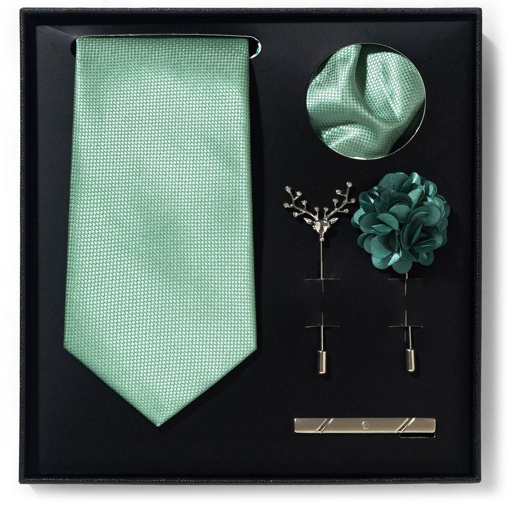 Tie Men'S Net Color Striped Cashew Flower Men'S Tie High Sense 6-Piece Gift Box Men'S Suit Accessories