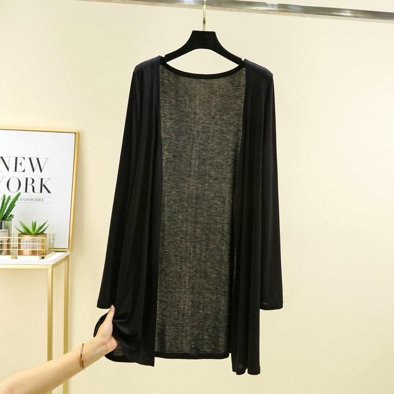 

Кардиган средней длины из модала: Женская весенне-летняя шаль, закрывающая бедра, для защиты от солнца, для кондиционированного воздуха и пляжа. One Size