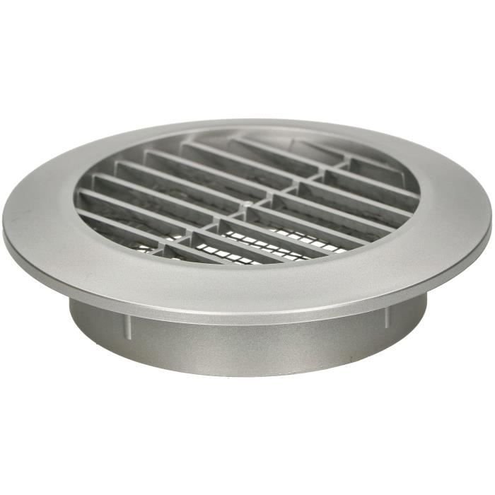 Grille D'aération - KOTARBAU - Rond - Argent Satin - Diamètre 70 Mm - Moustiquaire