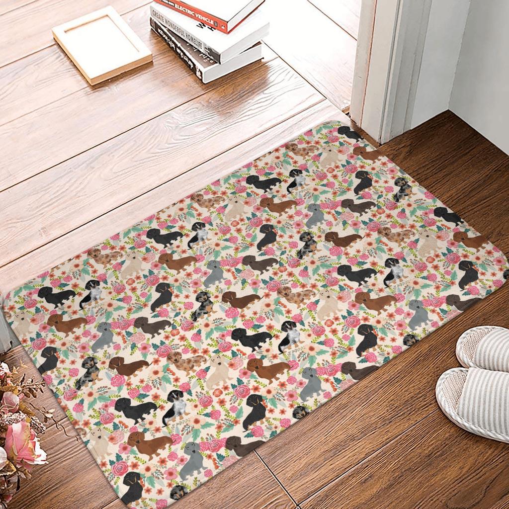 Dachshund Love Doormat Mat Anti-Slip Wiener Badger Sausage Dog Bathroom Kitchen Toilet Rug Carpet 40*60cm