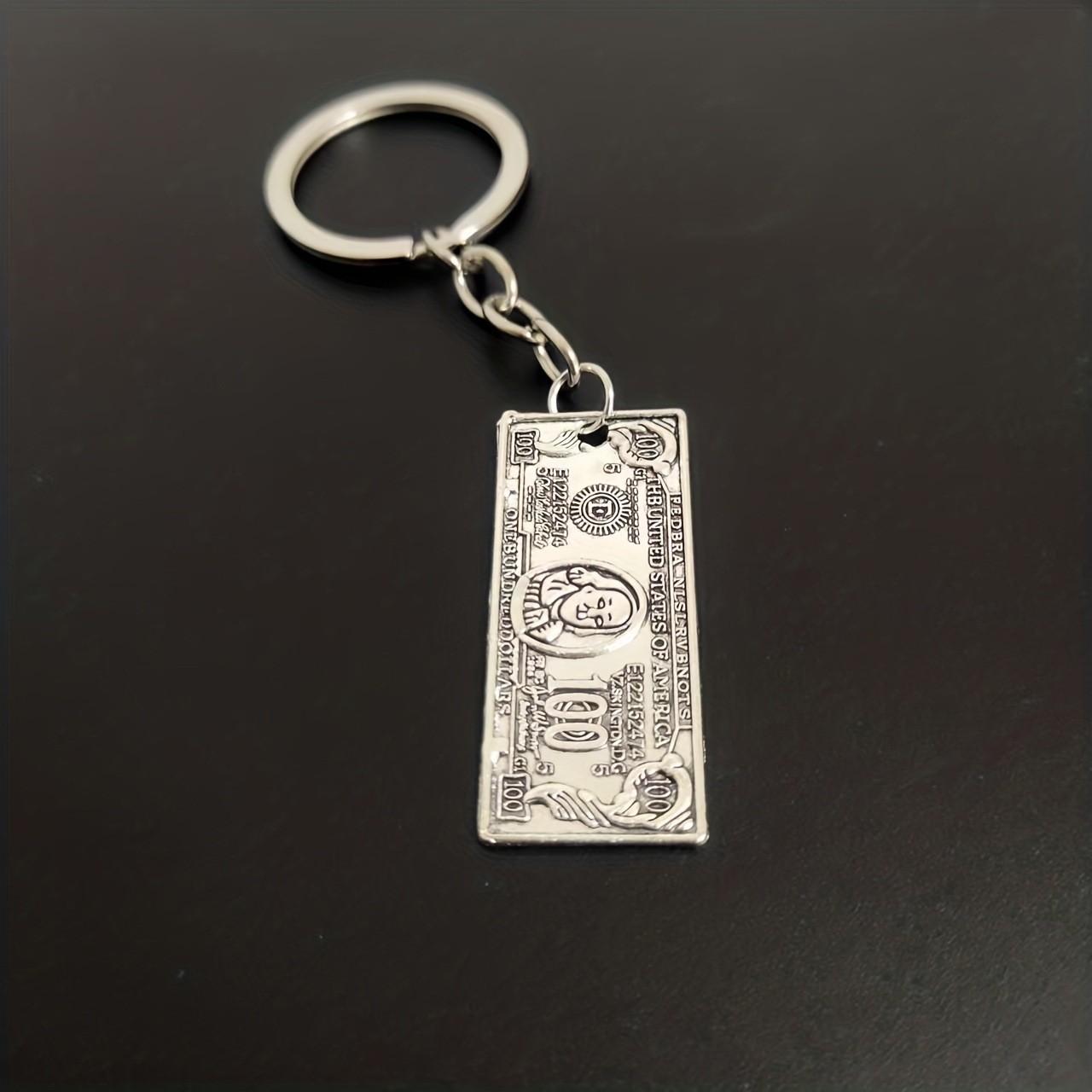 

Брелок в форме валюты, персонализированный брелок серебряный